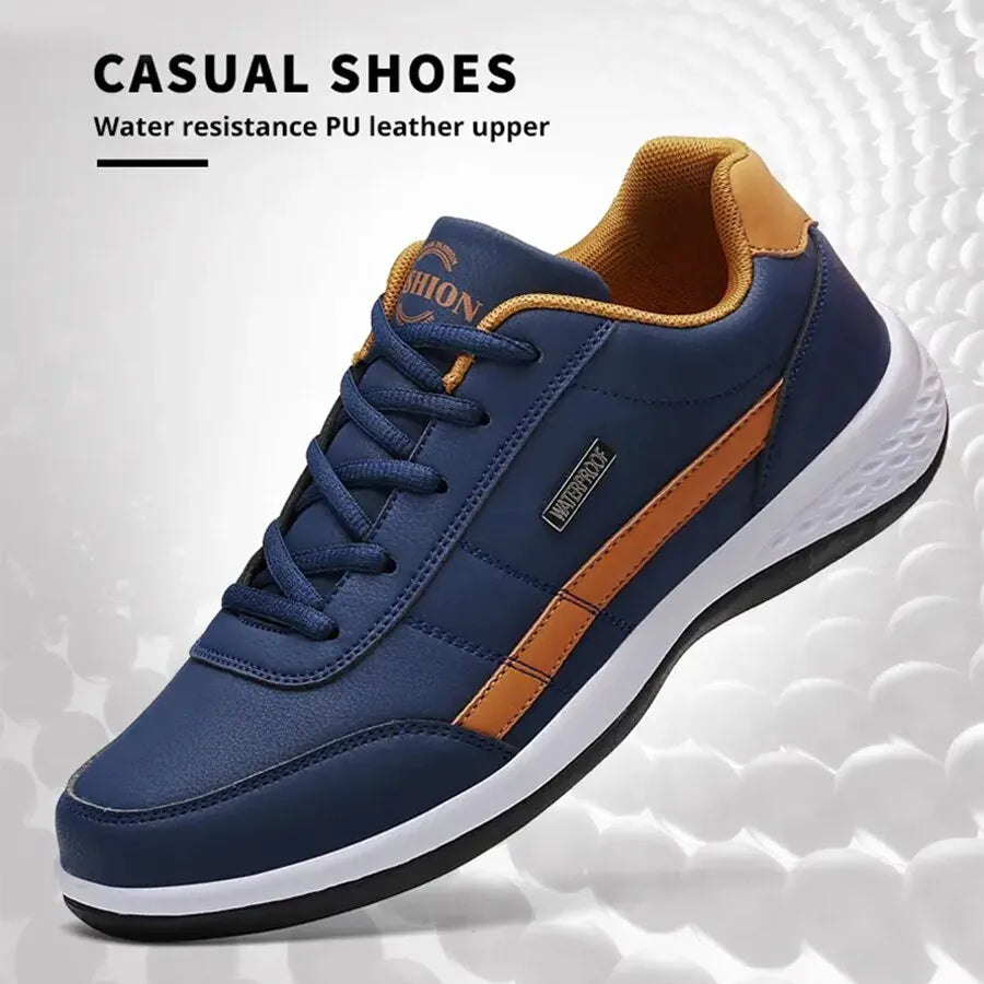 Scarpe casual da uomo alla moda, scarpe da ginnastica da tennis all'aperto con lacci in PU leggere e confortevoli, dimensioni più piccole del normale per gli uomini 