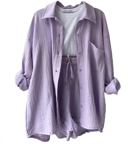 Camicia a maniche lunghe in due pezzi da donna