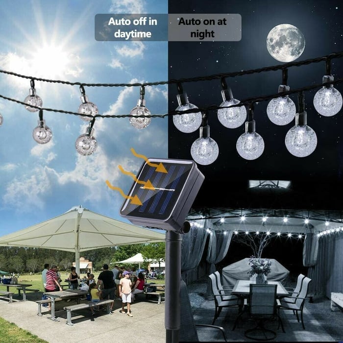 Luci a corda per esterni a LED impermeabili ad energia solare